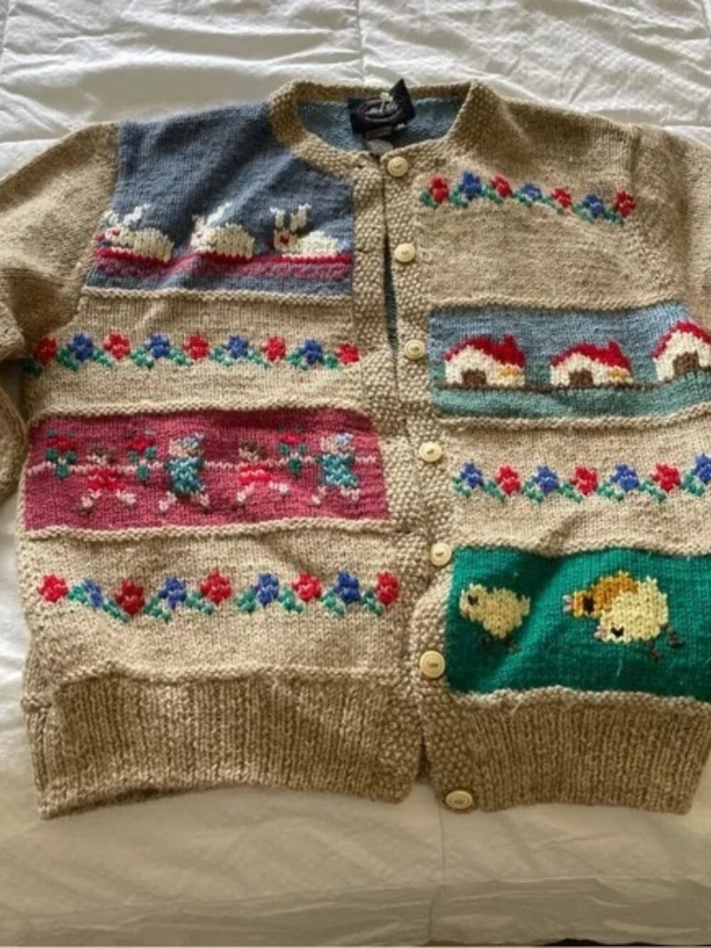 Vintage Allen Solly Storybook Countryside Grandma Sweater - Picture 4 of 7